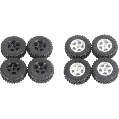 4PCS Metal Beadlock Wheel Rims Tires Tyre Set for XIAOMI JIMNY 1/16 RC Crawler Car Upgrade Parts Accessories