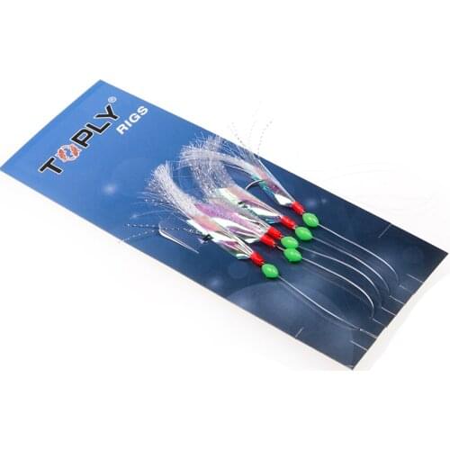 5 Pcs Sea Fishing Hook Tie Up Crystal Bright Filament Fishing Hook With Inverse Spur For Sea Fishing Lake Fishing