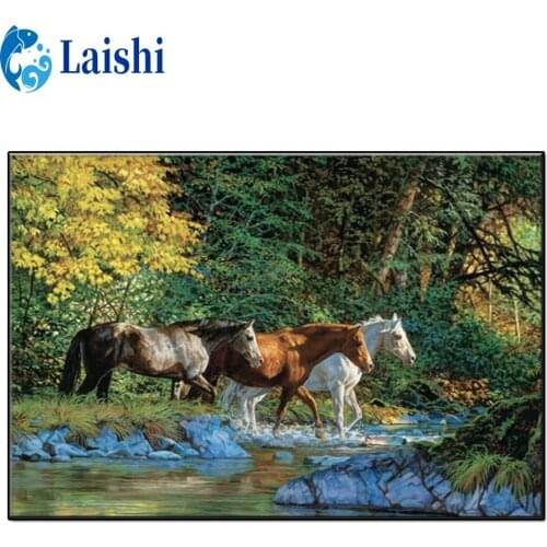 5D Diamond Painting Forest landscape, horse Full drill Mosaic Round Diamond Embroidery Cross Stitch Diamond Art Rhinestones