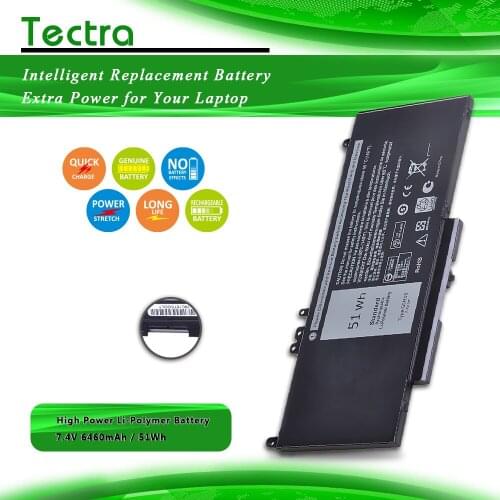 Tectra 7.4V 6460mAh Laptop G5M10 Battery for DELL Latitude E5450 E5470 E5550 E5570 Notebook 15.6" G5M10 8V5GX R9XM9 WYJC2 1KY05
