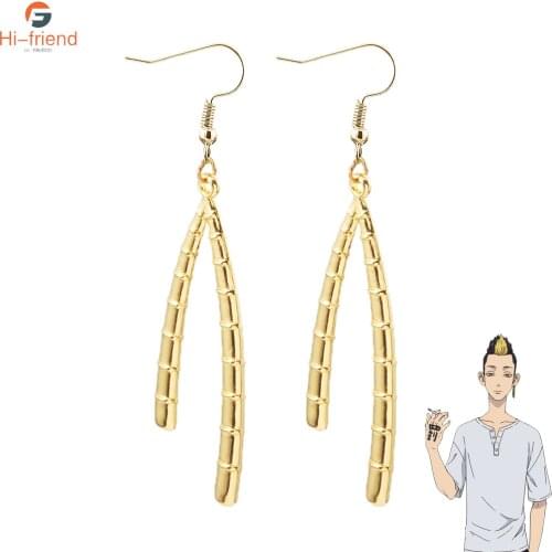 Tokyo Revengers Anime Earrings Character Cool Hanma Shūji Earrings Cartoon Cosplay Props for Women Men Accessories Gift