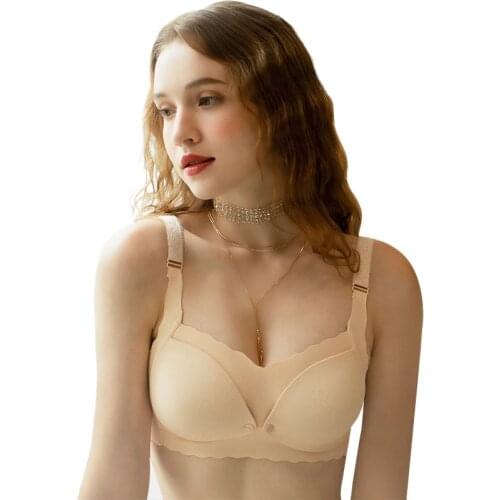 Maternity Nursing Bra Breast-feeding Women Underwear Wire Free Natural Color Adjusted-straps Front Closure breastfeeding