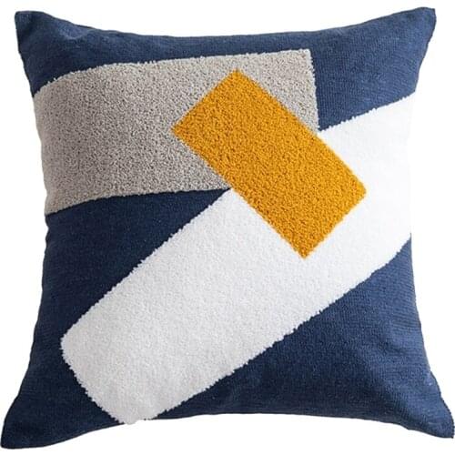 Color Splicing Geometric Line Cushion Cover Throw Pillow Case Striped Dotted Grid Line Decorative Art Cushion Cover