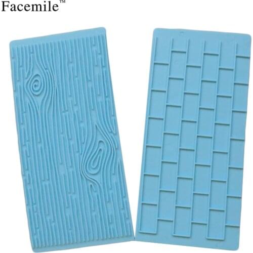 Tree Bark and Brick Wall Impression Moulds Gum Paste Impression Mat Fondant Cake Decorating Supplies Cupcake Decoration