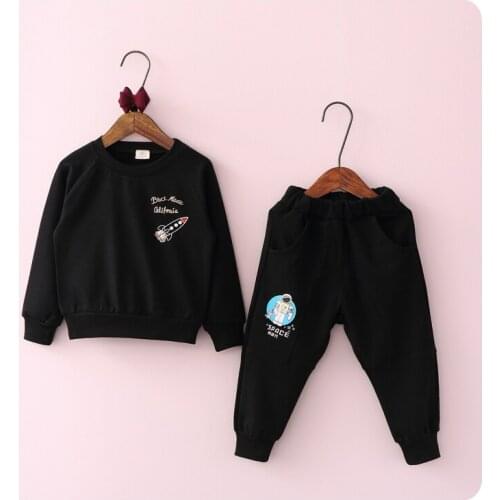 2016 Korean Childrens Garment Autumn Children New Pattern Baby Printing Sweater Leisure Time Pants 2 Pieces Suit