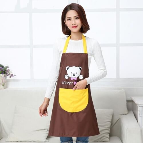 Home cute cartoon waterproof apron Korean fashion couple kitchen apron