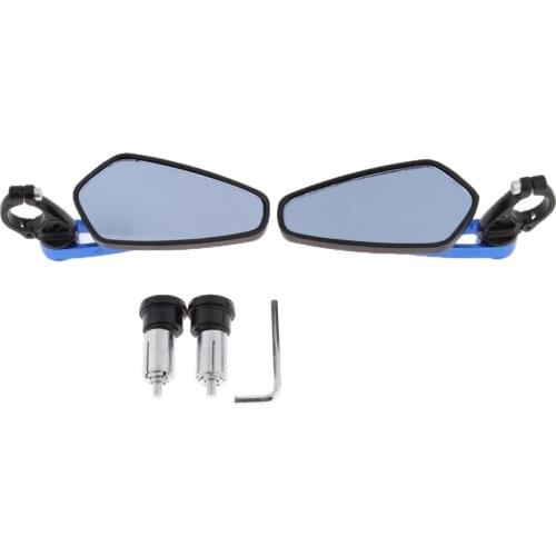 Motorcycle Bike ATV Rear View Side Mirror 18mm-24mm Handlebar End Mount