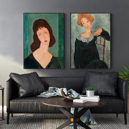Minimalist Wall Art Posters Sexy Women Canvas Paintings on The Wall Amedeo Modigliani Posters and Prints for Girls Room Decor