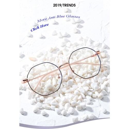 Fashion Polygon Metal Anti Blue Screen Light Blocking Glasses 2020 Frame Women