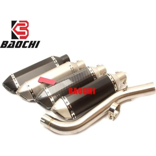 Motorcycle Escape Muffler DB Killer Full Exhaust System Middlet Tube Slip-On Connect Pipe for Benelli 600 BJ600 BN600 BN600