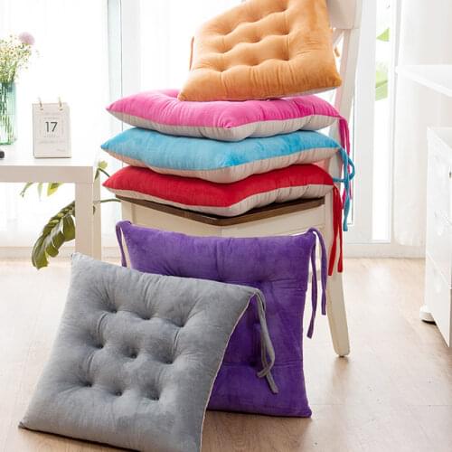 New Cushion 40x40cm Office Plush Cushion Seat Chair Pillows Solid Color Blue Cushions Bandage Design Sofa Pads Home F0460