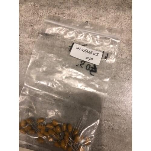 New 100PCS TAJP476K016CLS Direct plug tantalum capacitor CA42 16V47UF 16V476K