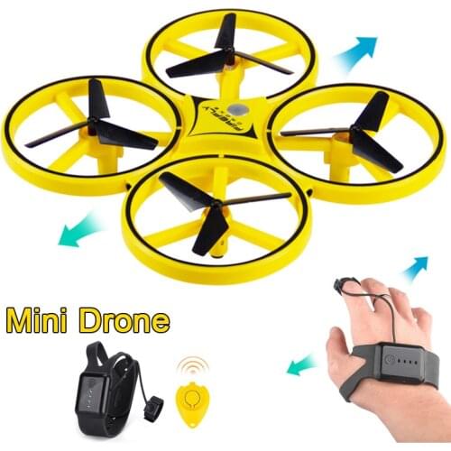 NEW Mini Drone Wristband Control Infrared Obstacle Avoidance Hand Control Altitude Hold 2.4G Quadcopter for Kids Toy Gift ZF04