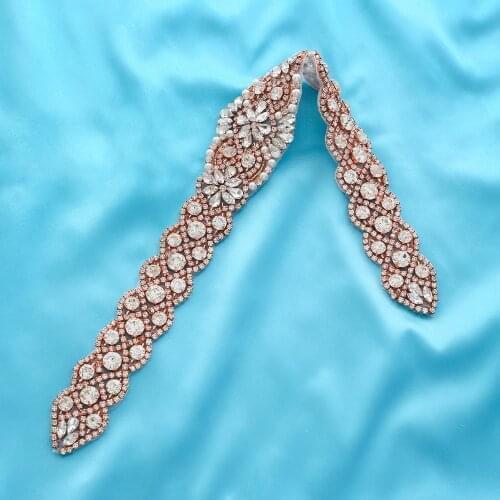 Garment Gold DIY Rhinestone Beaded Accessories Pearl Handmade Crystal Applique Silver Wedding Dresses Bridal Wide S167