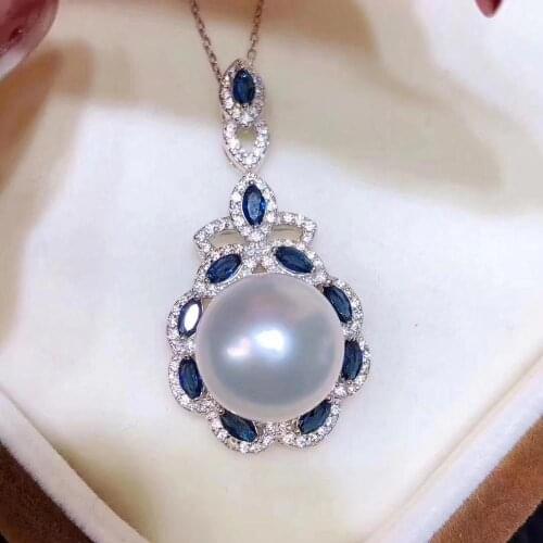 Blue Stone 925 Sterling Silver Pendant Setting Mounting Findings Accessories for Crystals Agate Pearls Corals Jade Stones Beads