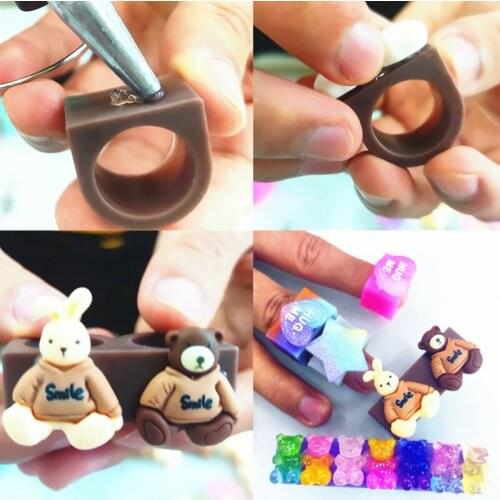 Resin Ring Molds DIY Craft Ring Jewellry Making Accessories Handmade Embellishments Resin Charms Filling Accessories