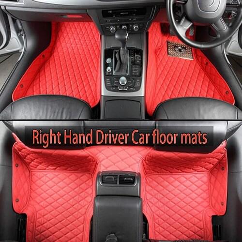 Right hand drive / RHD / UK Car floor mats for Toyota Camry Prado RAV4 Mark X Corolla Highlander Land Cruiser 200 5D car-styling