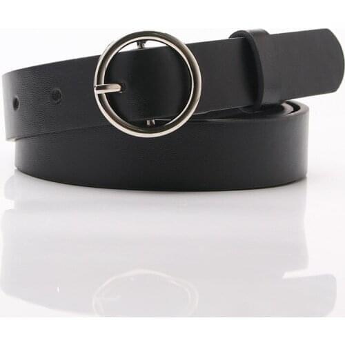 Belt Fashion Personality Student Jeans Belt Simple Wild European and American Round Buckle Trendy Female Belt Width Style Gender