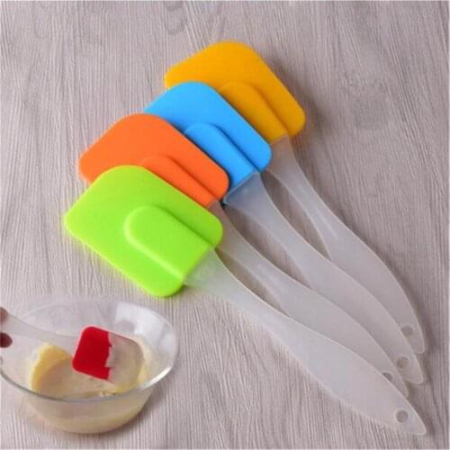 18CM Small Pastry Tools Silicone Spatula Baking Scraper Cream Butter Handled Cake Spatula Cooking Cake Brushes Kitchen Utensil