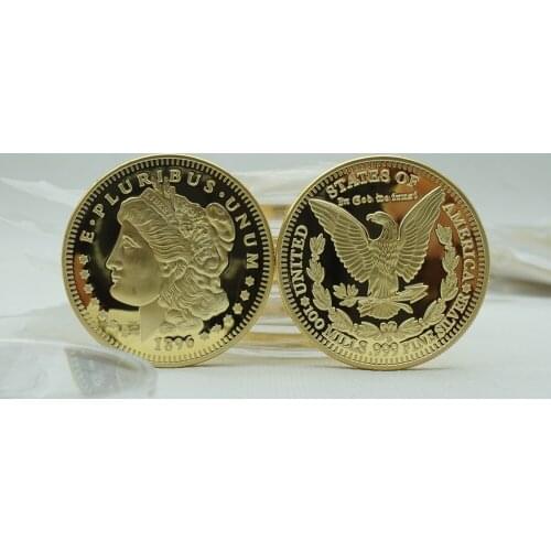 United States of American Eagle1896 Morgan One Dollar Silver Gold Plated Replica Coins Commemorative Coin Collection Souvenirs