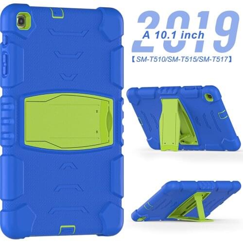 Heavy Duty Case for Samsung Galaxy Tab A 10.1 2019 Silicone Case T510 T515 Shockproof Cover with Kickstand