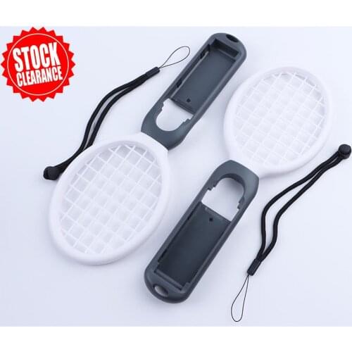 1Pair Left Right Handle Controller ABS Tennis Racket with Hand Strap for Nintend Switch NS Tennis ACE Game Player Controller