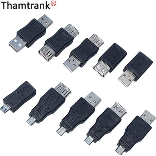 10pcs/Set Full Set USB 2.0 Connector A Type Female Jack Male Plug 5 Pin Micro USB OTG MINI USB Adapter in Bulk Wholesales