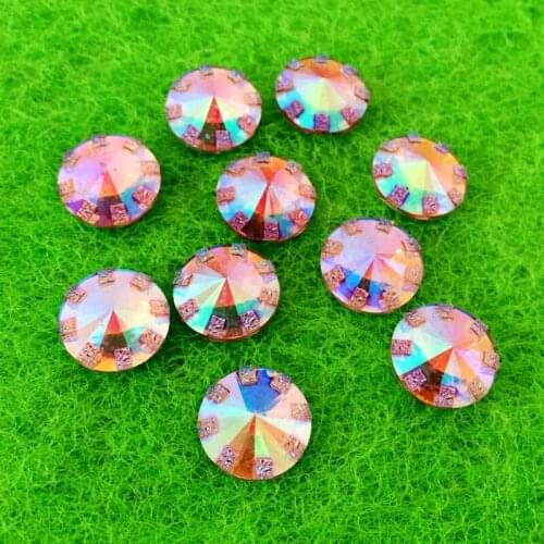 12MM 60PCS pink round crystal resin beads plain back rhinestones accessories scrapbook craft decorative resin water drill-A254