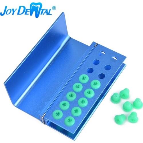 16 Holes Dental Burs Holder Autoclavable Block with Silicon Cover Placing FG RA Burs
