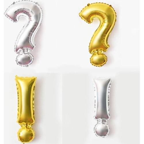 5pcs 16 Inch Question Mark Exclamation Mark Percent Symbol Aluminum Foil Balloon Birthday Wedding Decoration Children Toys