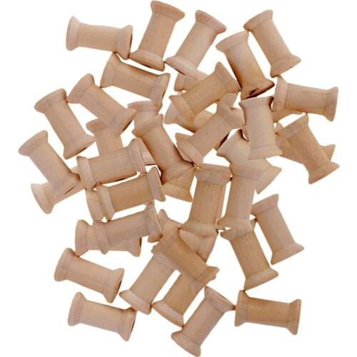 50x Small Wooden Wood Hand Crafts Thread Spool Bobbins Art Crafts Bird Toy Parts