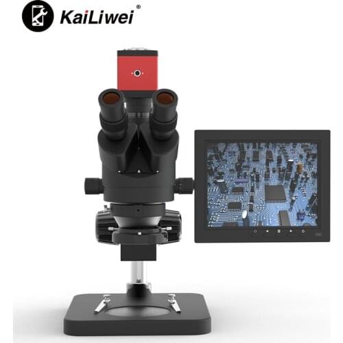 8inch monitor TFcard camera and ring light Trinocular microscopes set china microscope For PCB Solder Repair Lab Observation