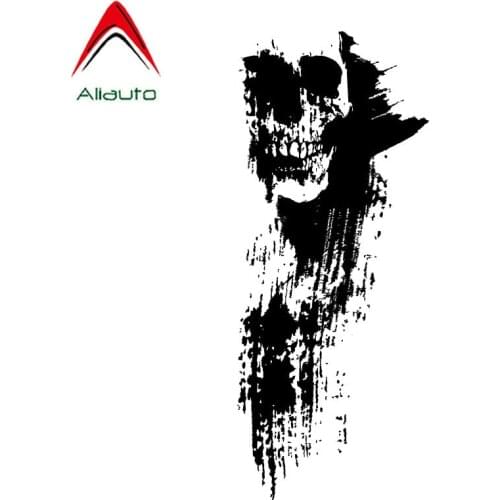 Aliauto Horror Car Sticker Black Silhouette Skull Decor Vinyl Decal Cover Scratches for Opel Insignia Jaguar Hyundai,16cm*7cm
