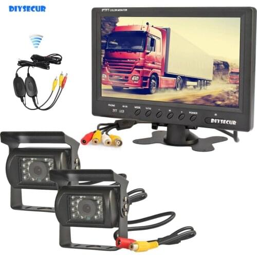 DIYSECUR Wireless 12V DC 9" Rear View Monitor Car Monitor + Rear View Waterproof Car Camera for Bus Horse Trailer Motorhome