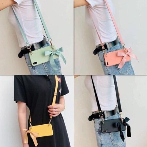 For iphone 12 11 pro max case Colour Crossbody Long Chian Phone bag case for iphone XS MAX SE 6 7 8 plus X XR 12MINI Strap cover