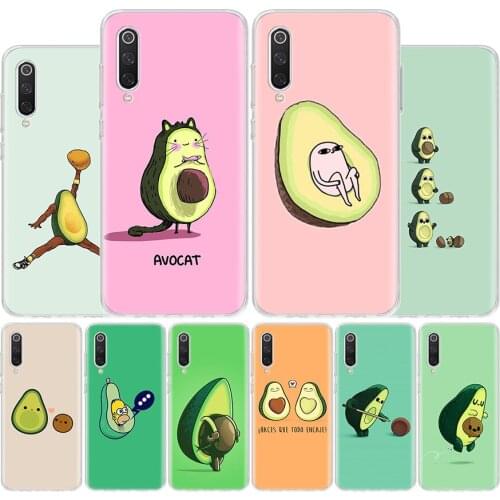 Cute avocado Art Print Cover Phone Case For Xiaomi Redmi Note 10 9 9S 8T 8 7 6 5 9A 6A 7A 8A 9C K20 S2 Pro Luxury Soft Coque