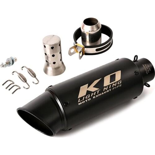 Black Universal 38-51 mm Motorcycle Exhaust Muffler Pipe Stainless Steel Rear Escape with Removable DB Killer Street Bike ATV