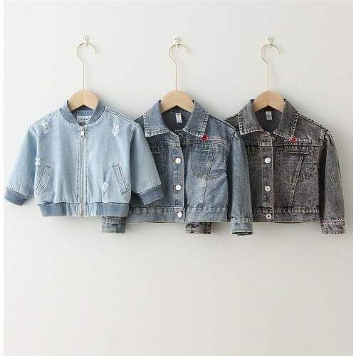 Kids Denim Jacket For Boys Blue / Black Children Clothing Spring Baby Girls Clothes Outerwear Fashion Baby Jean Jacket Coat