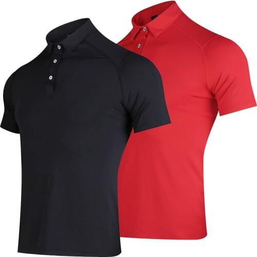 90% Polyester + 10% Spandex Men Golf Wear Summer New Golf Shirt Male Comfortable Breathable Quick Dry Golf Short Sleeve T-Shirt