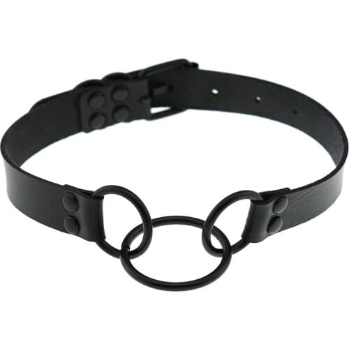 Gothic Faux Leather Choker Necklace women goth Round black Choker Vintage punk bar Collar Necklaces Women Cosplay Jewelry Gift