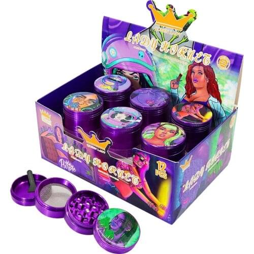 LADY HORNET 50MM Herb Grinder 4 Layers Aluminum Alloy Tobacco Crusher Smoke Herbal Grinder Spice Smoking Pipe Accessories