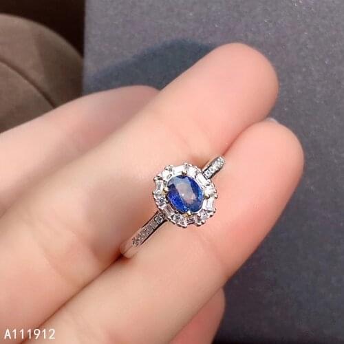 KJJEAXCMY fine jewelry natural sapphire 925 sterling silver new adjustable gemstone women ring support test popular classic