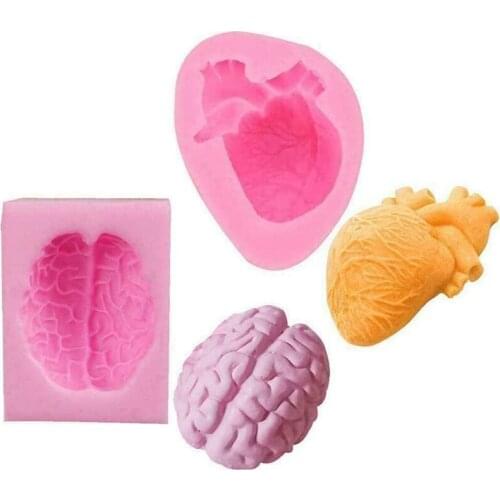 Creative Human Organs Heart Shape Silicone Mold Chocolate Fondant Mould Cake Baking Decorating DIY Tools for Birthday Gift