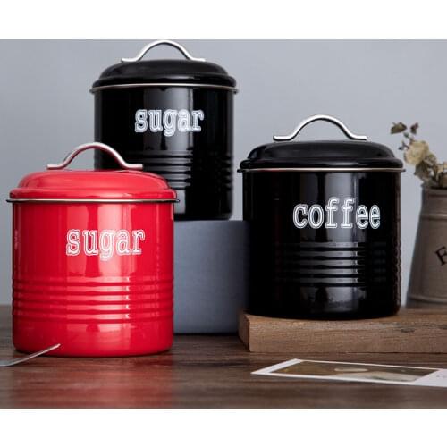 Kitchen Storage Bottles & Jars for Coffee Sugar Tea Rice Powder Metal Containar with Lids Milk Powder Flour Storage Box Can