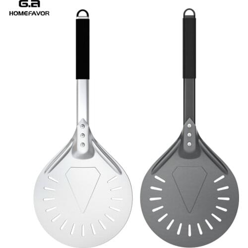 Pizza Peel 7/8/9 Inch Perforated Round Pizza Shovel Anodized Pizza Paddle Pastry Baking Accessories With Removable Handle