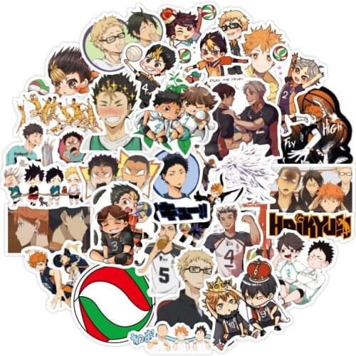 50Pcs Manga Haikyuu!! Stickers Hinata Shoyo PVC Stickers Japan Anime Collection stickers LD