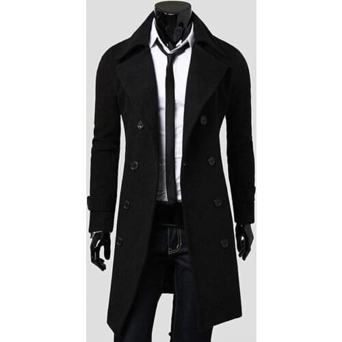 Fashion Men Solid Color Long Sleeve Lapel Button Overcoat Coat Outwear мужская куртка