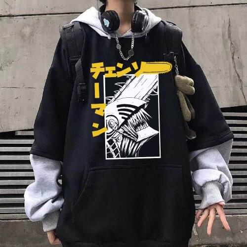 Mens Hoodies Chainsaw Man Men Women Pullovers Hoodies Sweatshirts 90s Anime Hoody Streetwear Tops