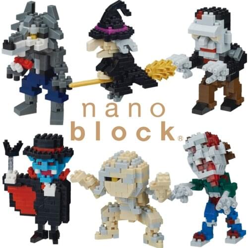 NANOBLOCK Mummy Nano Block Micro-Sized Building Blocks Witch Nano Block Werewolf Frankenstein Monster Vampire Zombie