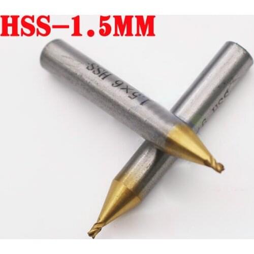 HSS 1.5mm 4F Milling Cutter Guide End Mill Titanium plated Twist Drill for Key Cutting Machine Guide Pins